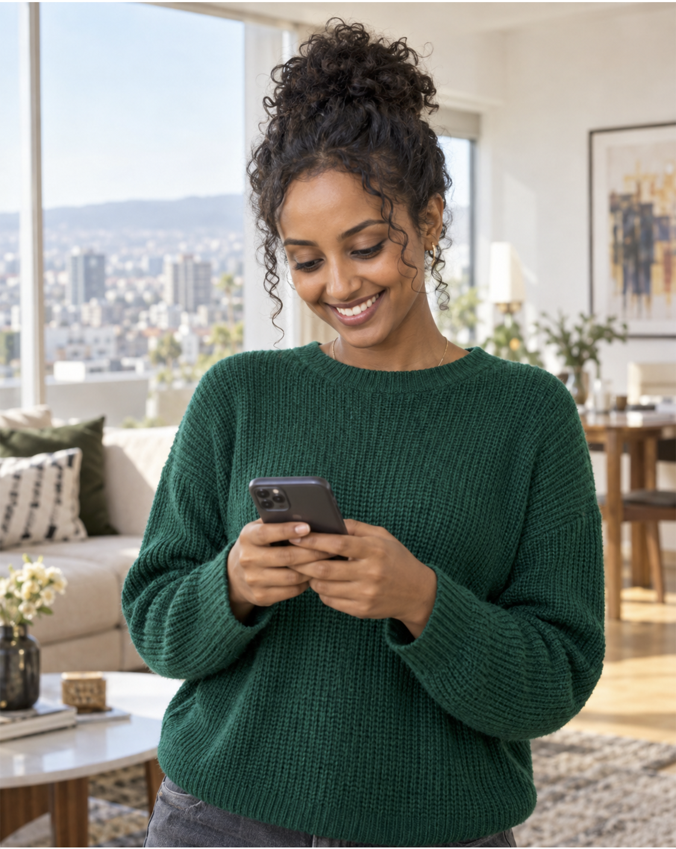 Woman using her phone
